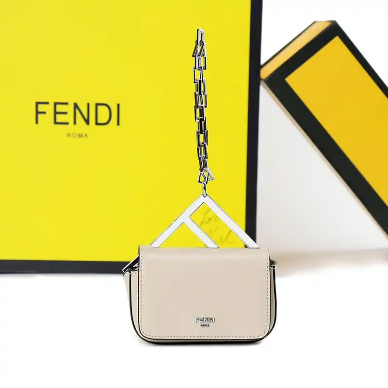 Affordable Fendi Nano F Bag In Calf Leather Beige 0124