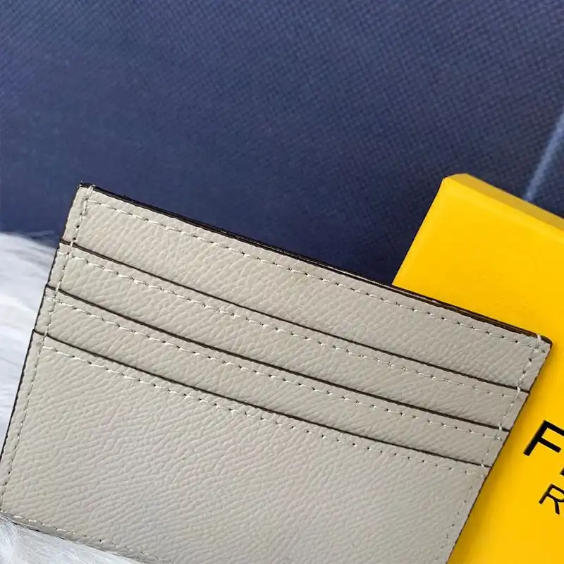 Cheap F is Fendi Card Holder In Calf Leather Grey 0127