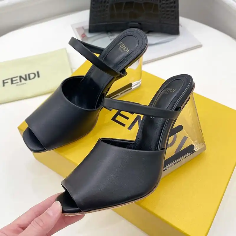 Cheap Fendi First Sandals Women Calf Leather Black 0122