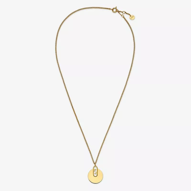 Fendi O'Lock Necklace In Metal Gold 0116