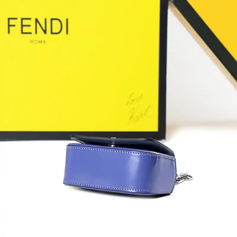 Affordable Fendi Nano F Bag In Calf Leather Blue 0124