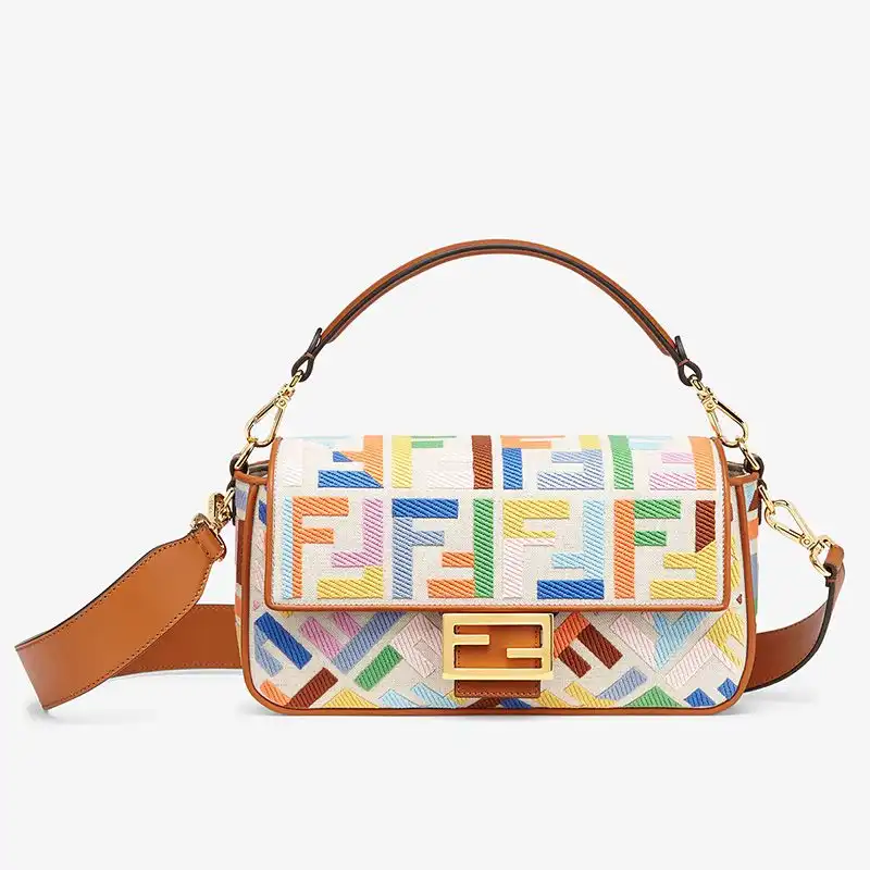 Cheap Fendi Medium Baguette Bag In FF Motif Canvas Multicolor 0123