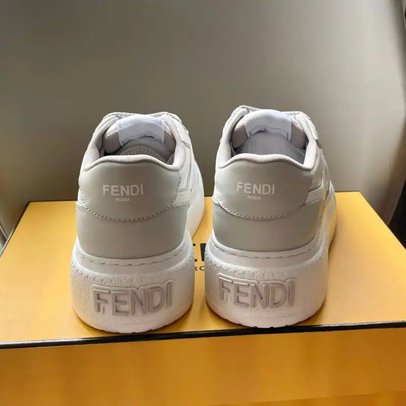 Affordable Fendi Match Platform Sneakers Women Leather White Grey 0130