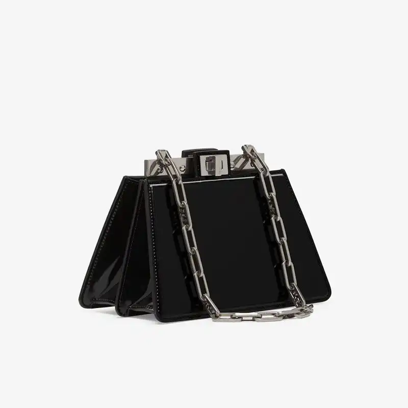 Cheap Fendi Mini Peekaboo Cut Bag In Calf Leather Black 0123