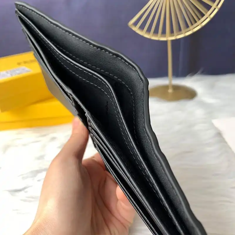 Affordable Fendi Bi-fold Wallet In FF Motif Nappa Leather Black 0127