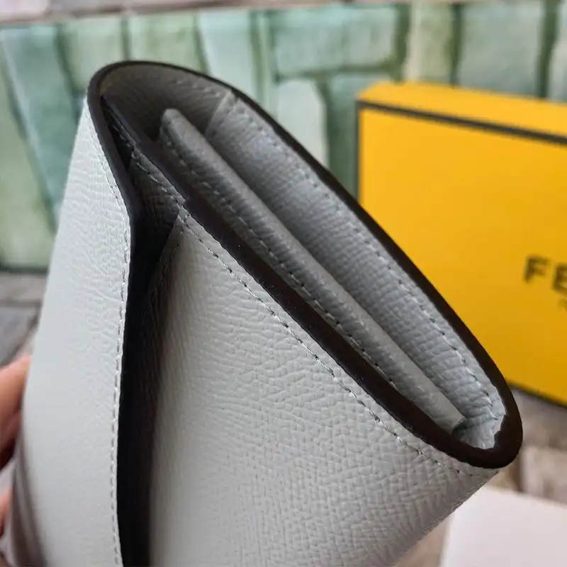 Cheap F is Fendi Continental Wallet In Calf Leather Grey 0127