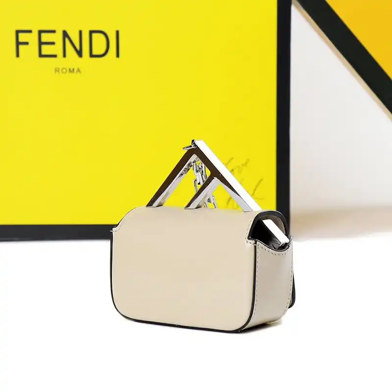 Affordable Fendi Nano F Bag In Calf Leather Beige 0124