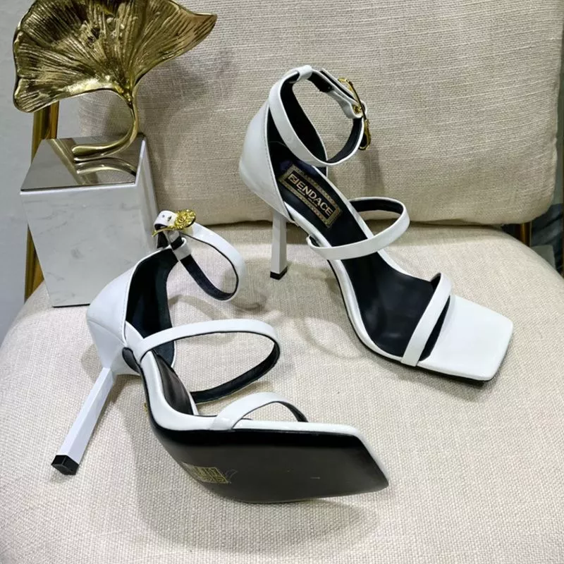 Affordable Fendi 110 Sandals with Fendace Embellished Women Patent Leather White 0115