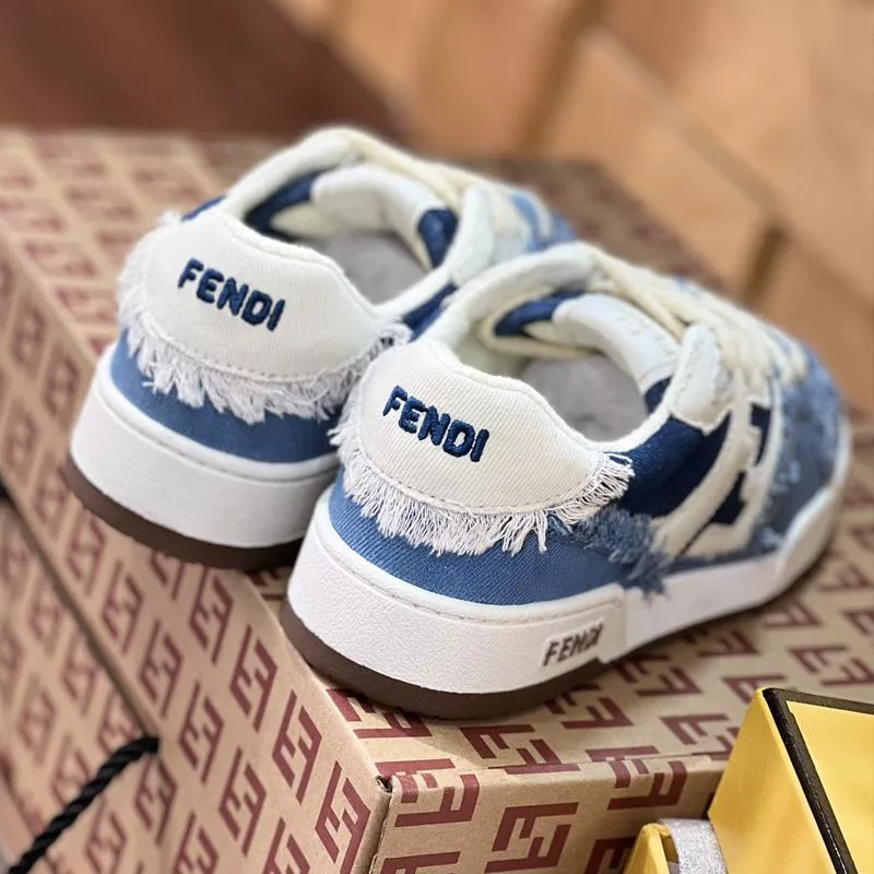 Affordable Fendi Match Compact Sneakers Unisex Denim Blue 0115