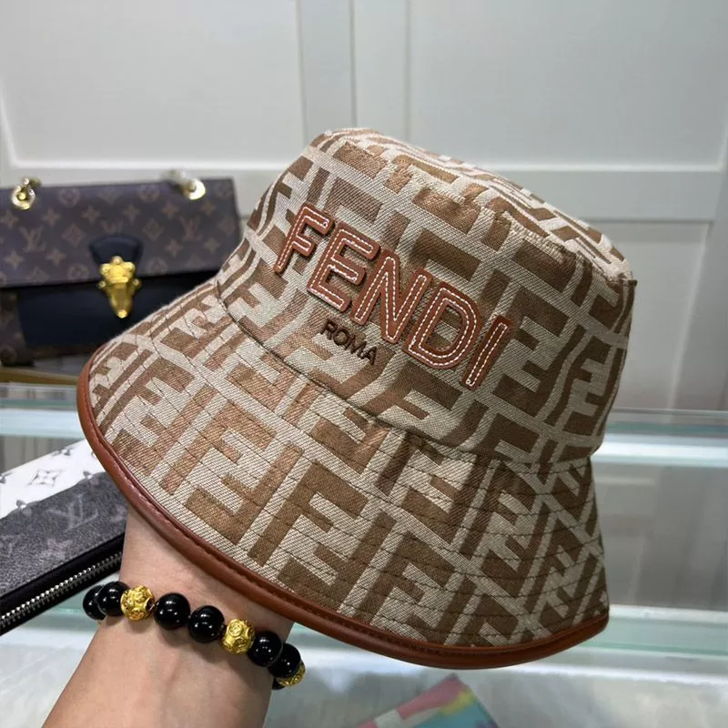 Fendi Bucket Hat In Fendi Roma FF Motif Canvas Brown 0117