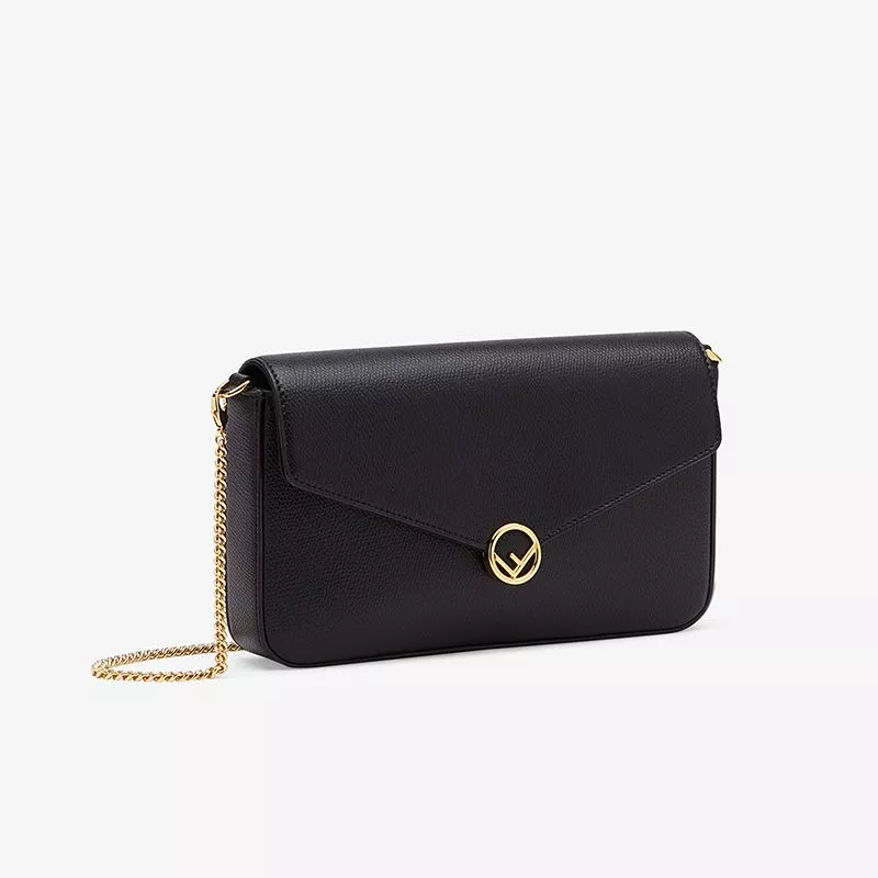 Affordable F is Fendi Chain Pouch In Calf Leather Black 0119