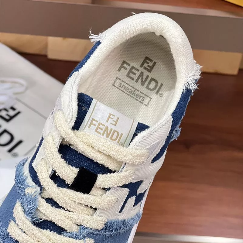 Affordable Fendi Match Compact Sneakers Unisex Denim Blue 0115