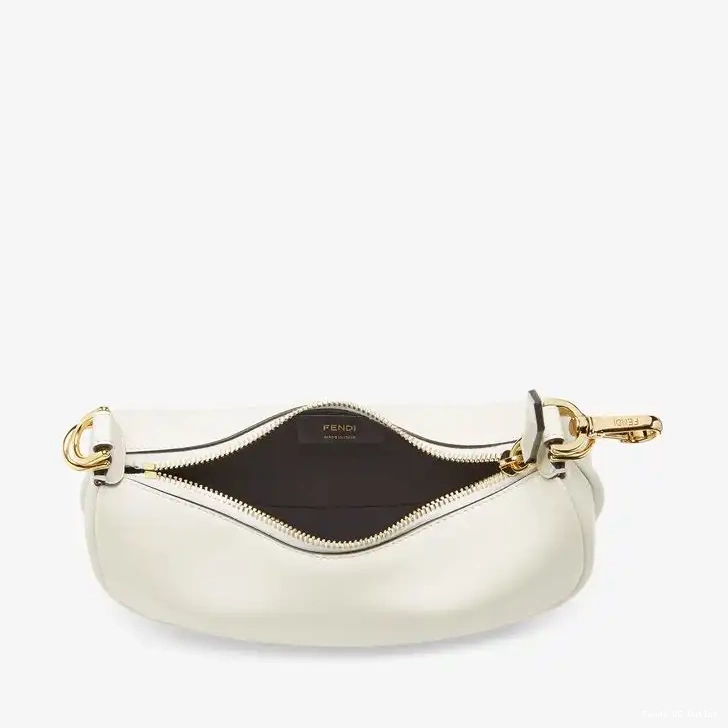 Affordable Bag Calf Fendigraphy In Fendi White Mini Hobo Leather 0212