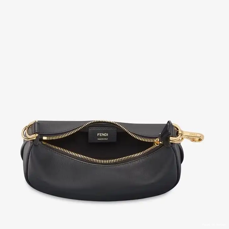 Cheap Leather Fendi Hobo Calf Fendigraphy In Black Mini Bag 0210