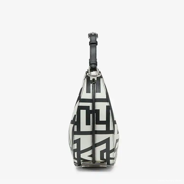 Cheap Black White Capsule Bag Roma In Fendigraphy Hobo Fendi Small Fendi Leather 0226