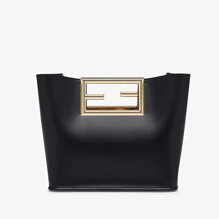 Cheap Calf Small In Fendi Black Bag Leather Way 0213