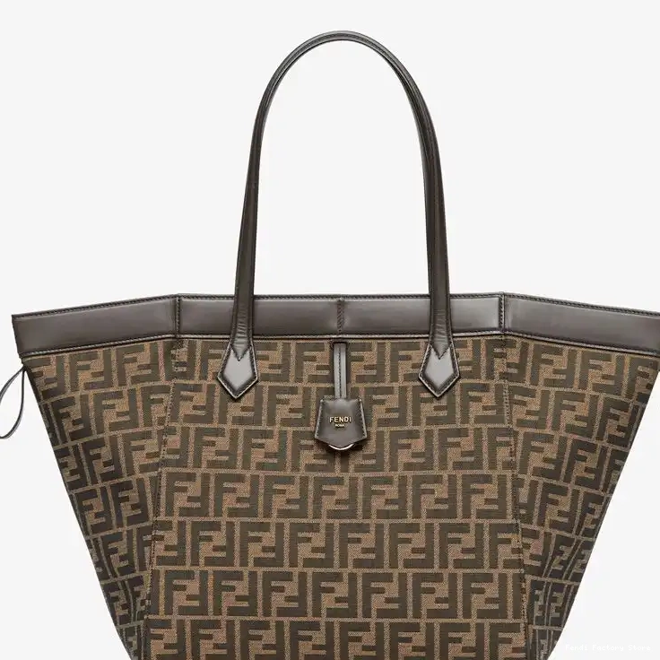 Affordable In Fabric Fendi Bag Brown Origami Motif Large FF 0211