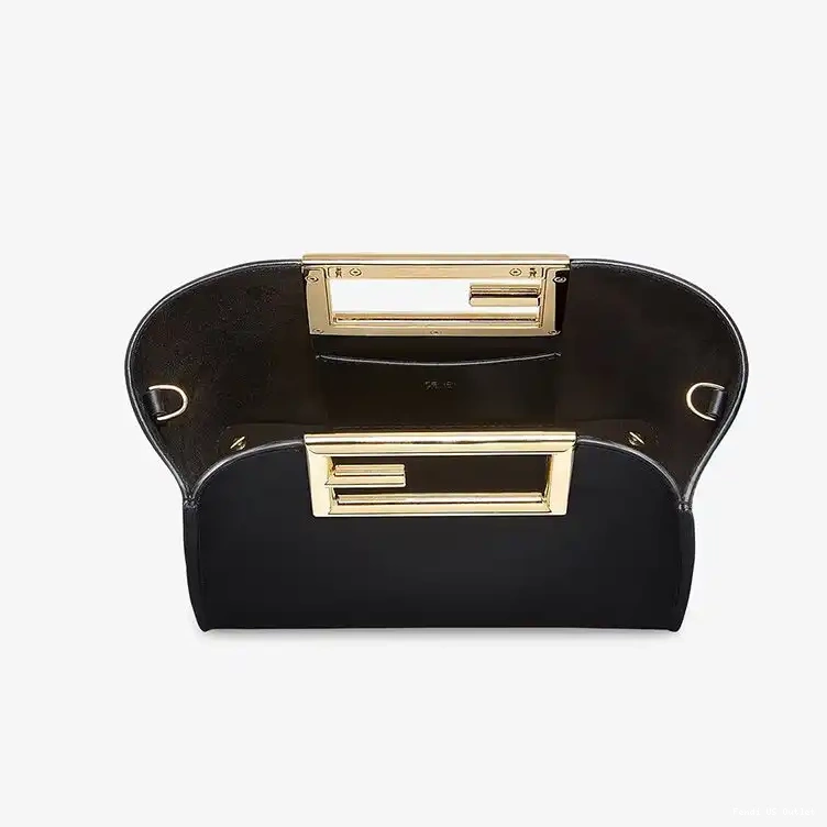 Cheap Calf Small In Fendi Black Bag Leather Way 0213