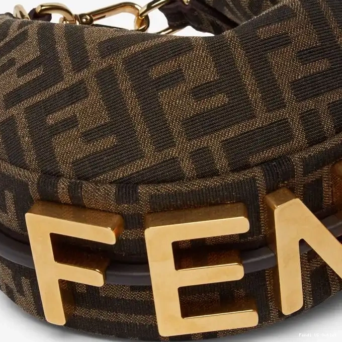 Cheap Bag Brown FF Fabric Fendigraphy In Fendi Motif Hobo Mini 0220