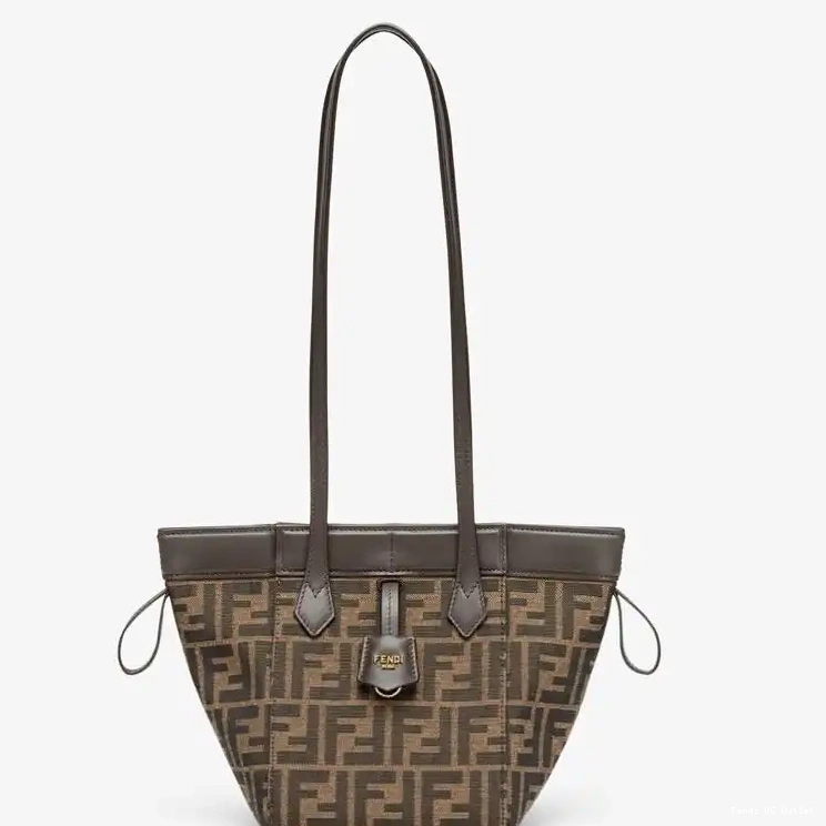 Cheap Mini FF Origami Brown Fabric In Motif Bag Fendi 0210