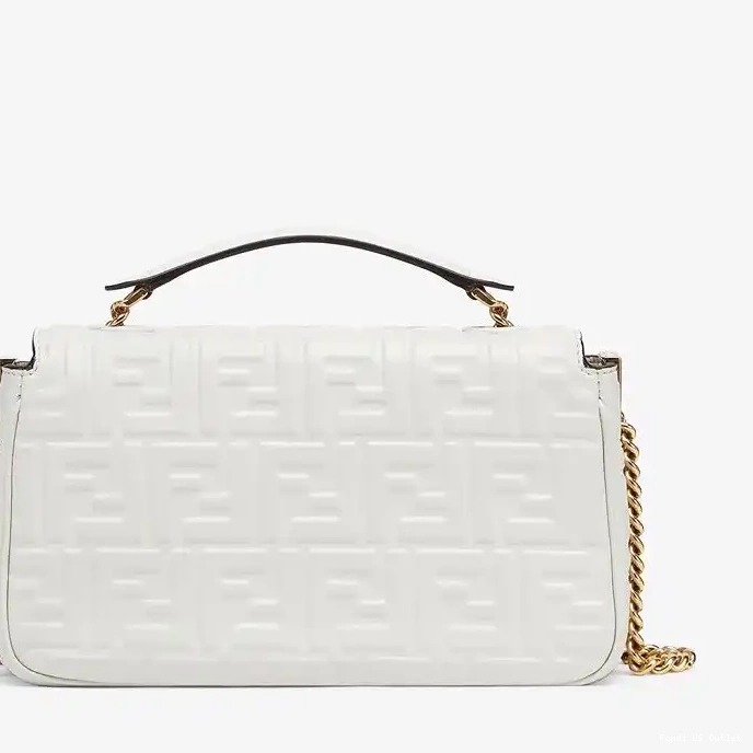 Cheap Baguette Motif Bag Leather Nappa Chain White FF Fendi In Midi 0226