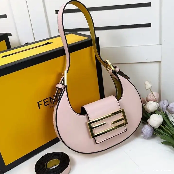 Cheap Cookie Leather Pink Hobo Bag In Fendi Mini Calf 0222