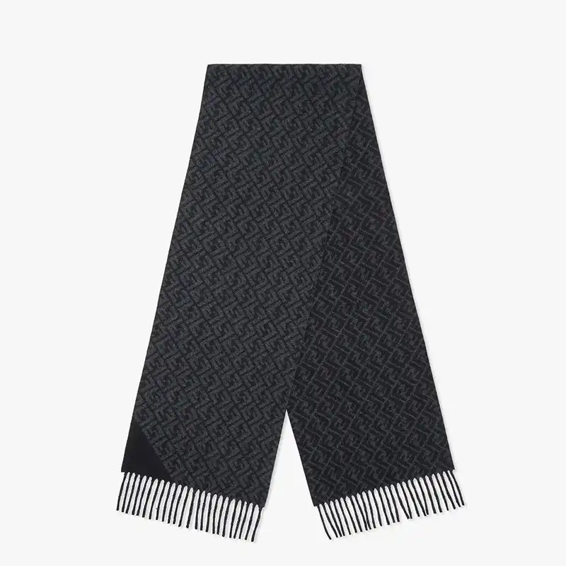 Affordable Fendi FF Scarf In Wool Black 0205