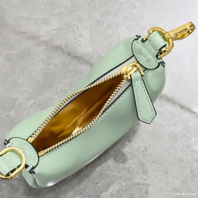 Affordable Nano Fendigraphy Calf In Hobo Bag Leather Mint Green Fendi 0215