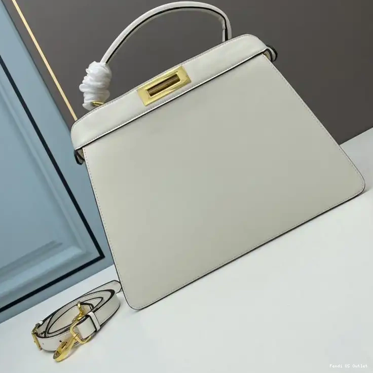 Affordable White Bag Laether Nappa Medium ISeeU Peekaboo Fendi In 0222