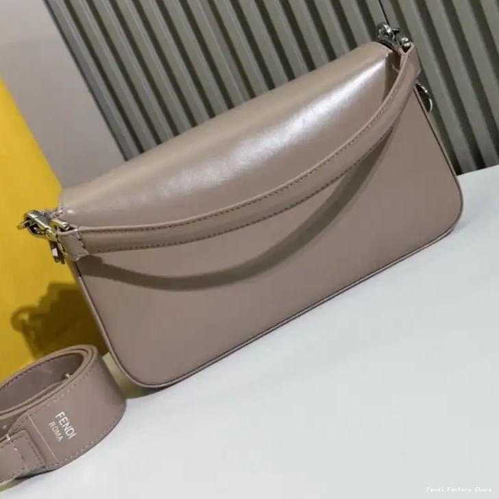 Affordable Khaki Baguette Bag In Medium Fendi Smooth Tiffany Leather 0217