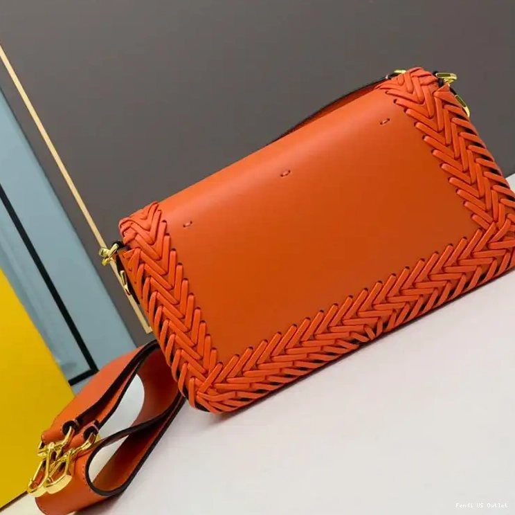 Affordable Bag Baguette Stitching Orange Fendi In Leather Medium 0209