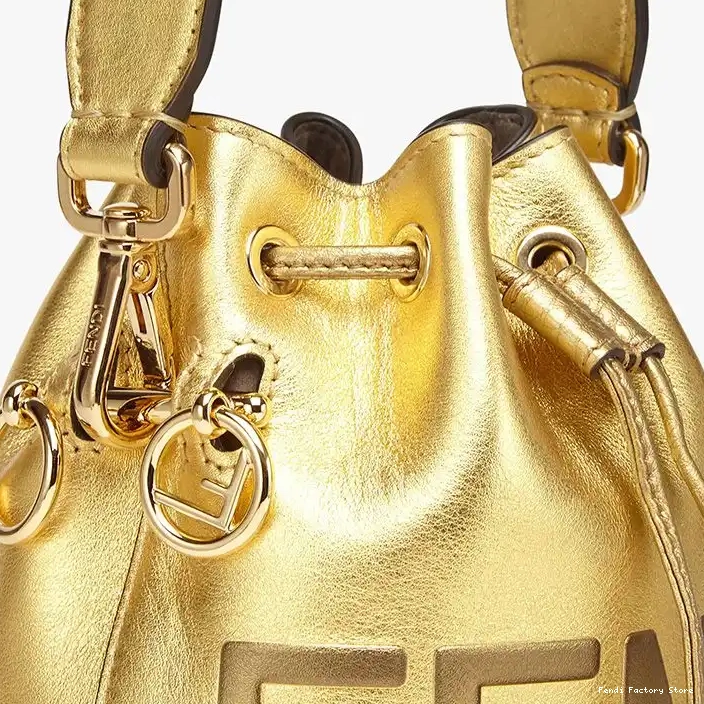 Affordable Logo Gold Calf Mon Bag Mini Leather Tresor Fendi Bucket ROMA In 0208