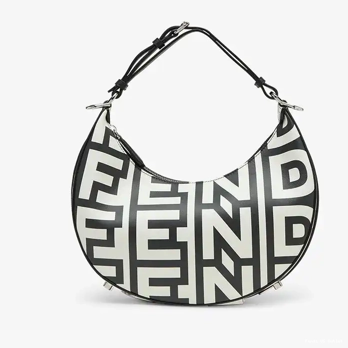 Affordable Fendigraphy Black Small Capsule White Roma Fendi Hobo In Leather Fendi Bag 0220