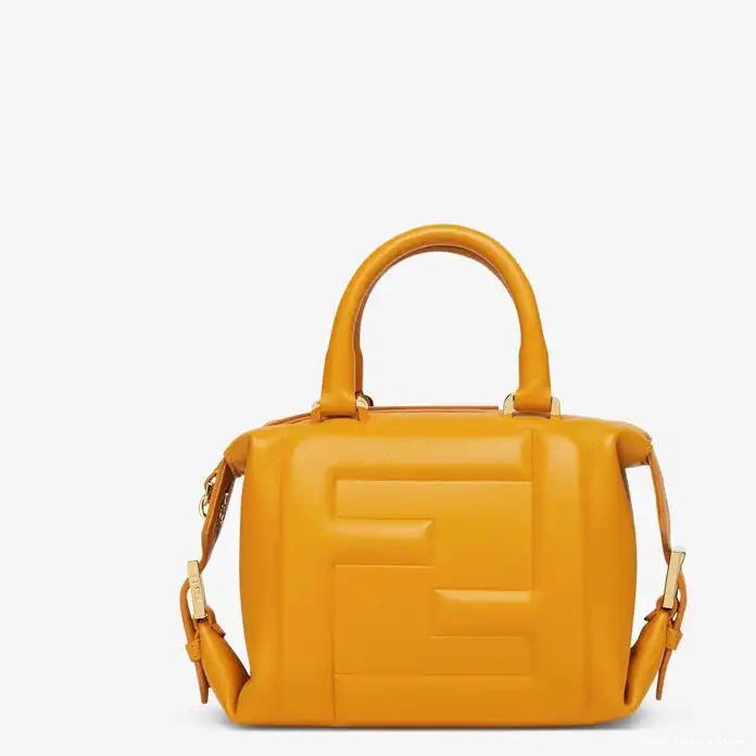 Cheap Cube Yellow In Mini Fendi Nappa Leather Bag FF 0219