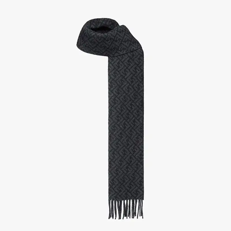 Affordable Fendi FF Scarf In Wool Black 0205