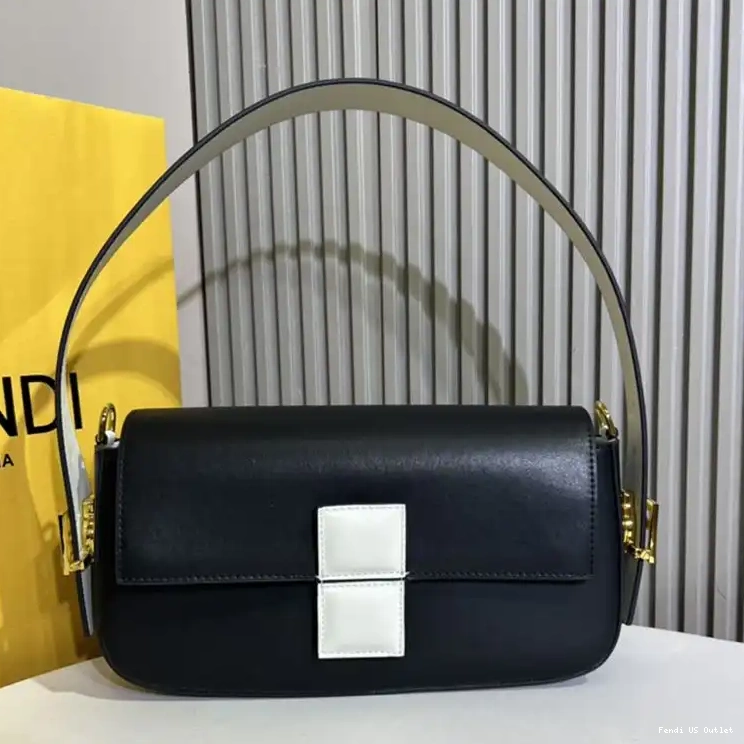 Affordable In Bag Nappa Fendi Black Baguette Medium Leather Twist 0215