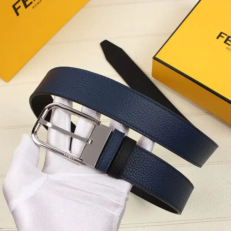 Cheap Fendi Pin Buckle Belt In Calf Leather Navy Blue 0205