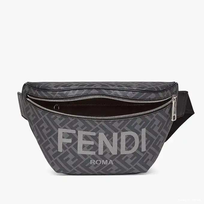 Cheap ROMA Logo Fabric Black Bag Belt Fendi Motif FF In 0214