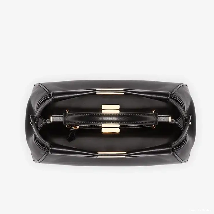 Affordable Nappa Iconic Mini Fendi In Leather Peekaboo Black Handbag 0219