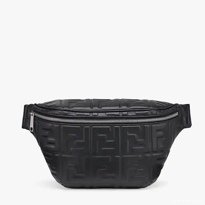 Cheap In Leather Motif Bag Nappa Fendi Belt Black FF 0223