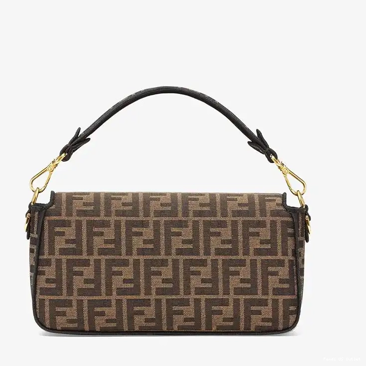 Affordable FF Bag Brown Medium Fendi Fabric In Motif Baguette 0222