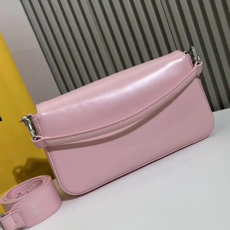 Cheap Fendi Medium Baguette Bag In Tiffany Smooth Leather Pink 0204