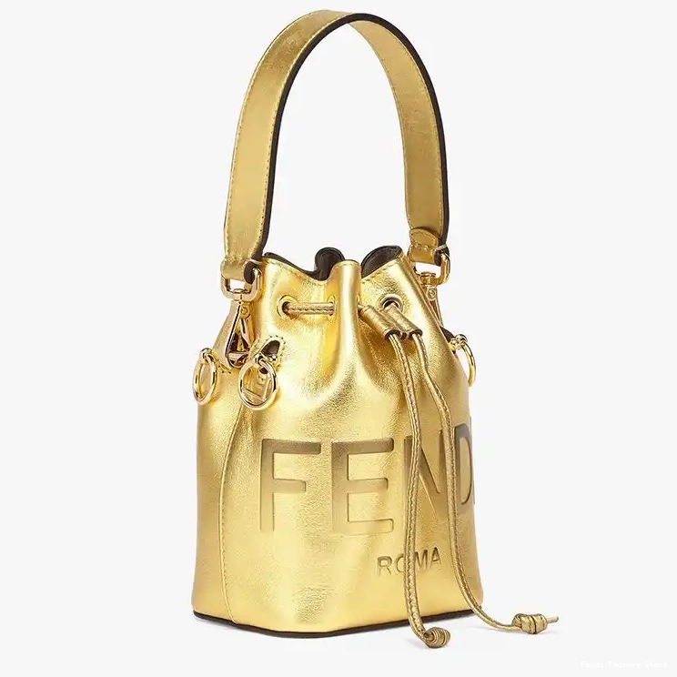 Affordable Logo Gold Calf Mon Bag Mini Leather Tresor Fendi Bucket ROMA In 0208