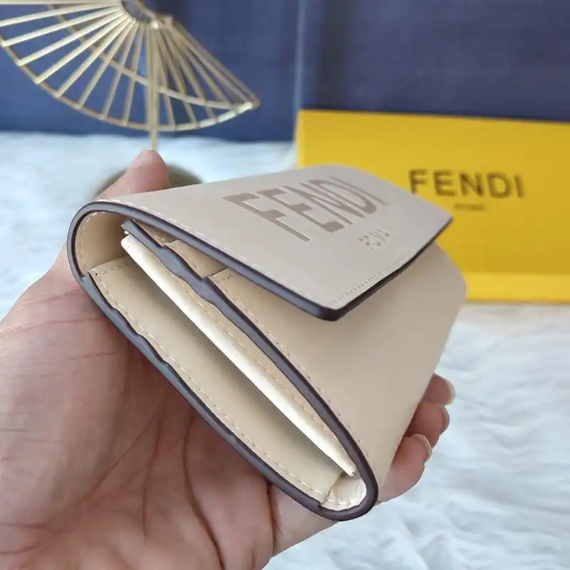 Affordable Fendi Continental Wallet In ROMA Logo Calf Leather White 0206