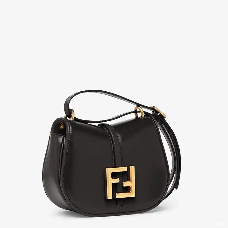 Affordable Black Calf C'mon Leather Mini Bag In Fendi 0216