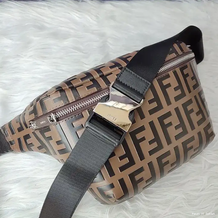 Affordable Belt Leather Nappa Fendi Brown Bag Motif In FF 0219