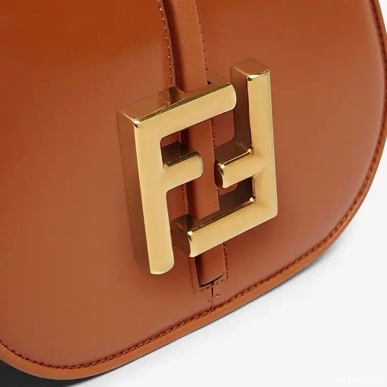 Affordable Fendi Leather Brown Calf C'mon In Bag Mini 0223