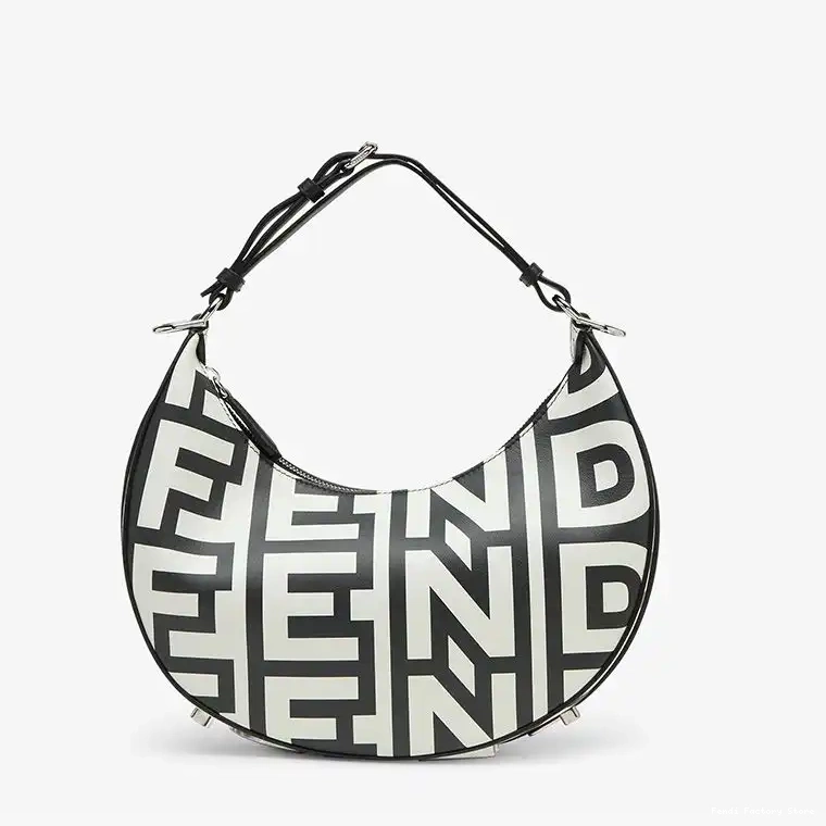 Cheap In Bag Small Fendi Roma White Fendigraphy Hobo Leather Capsule Fendi Black 0213