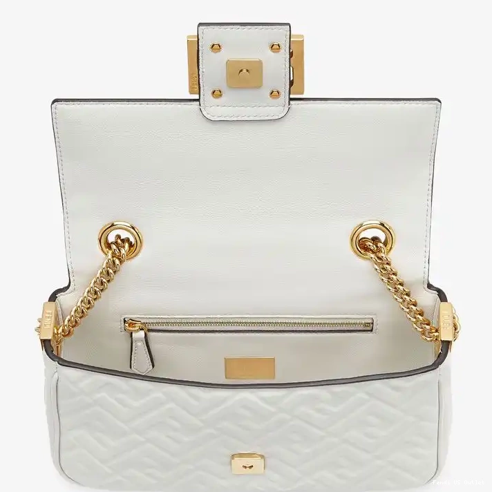 Cheap Baguette Motif Bag Leather Nappa Chain White FF Fendi In Midi 0226