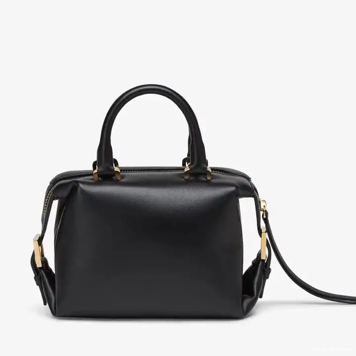 Affordable Leather Fendi In Black Mini Nappa Bag FF Cube 0220